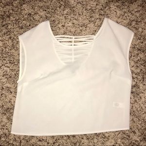Express White Crop Shirt
